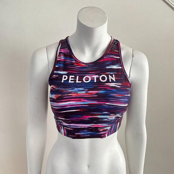 Peloton Sports Bra Printed Melody High Neck Crop Top Breathable M - Picture 8 of 9